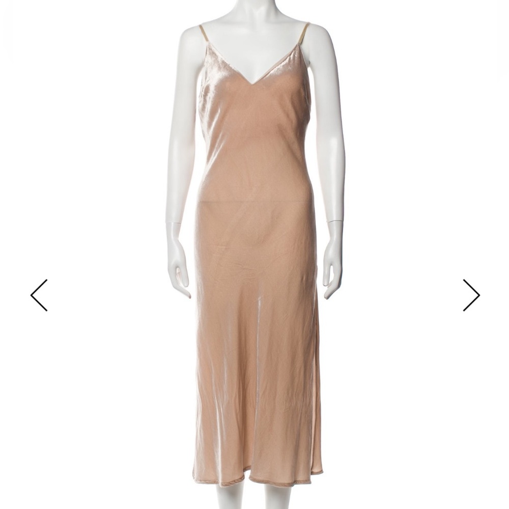 Long velvet slip - Beige - Love Shack Fancy